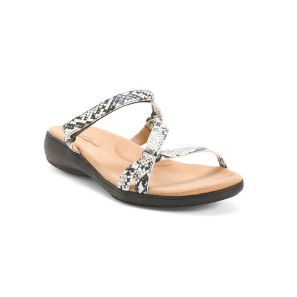 TROTTERS Black/white Leather Raja Comfort Sandals - Picture 1 of 2